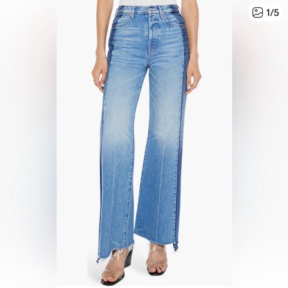 MOTHER Tux Sidestepper Sneak Fray Jeans